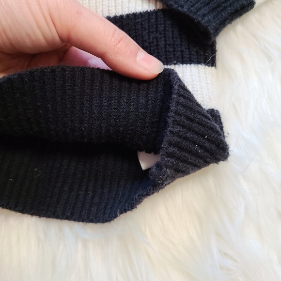 POPSUGAR Striped Knit Sweater Black and White - Picture 12 of 13